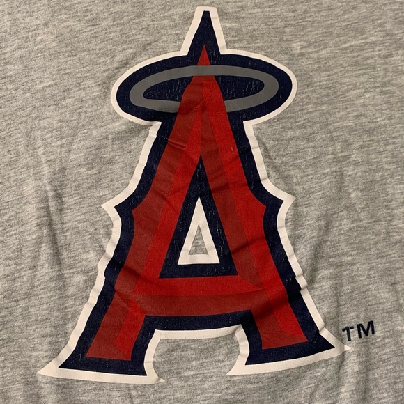 [2/$20] MLB LOS ANGELES ANGELS LOGO WOMENS GREY SHORT SLEEVE T-SHIRT SIZE LARGE - Picture 5 of 5
